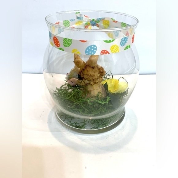 OOAK Easter Bunny Glass Spring Decor - Picture 2 of 5